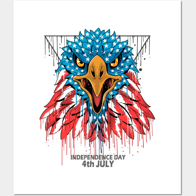 eagle head USA American Wall Art by Mako Design 